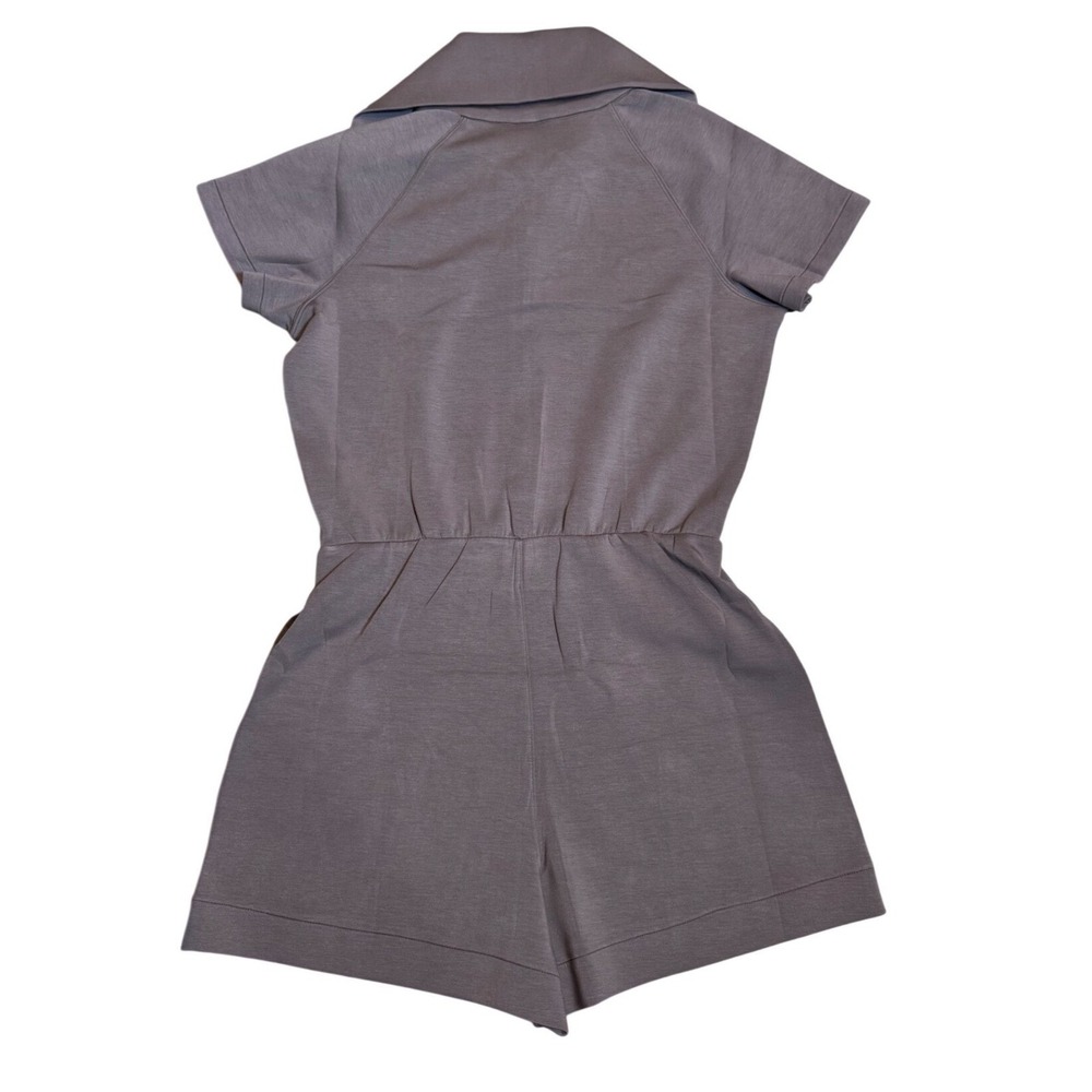 Spanx AirEssentials Half Zip Romper Smoke Small Womens Short Sleeve NWT (I) - Picture 3 of 8